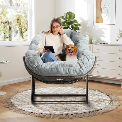 2025 Luxury Rocking Recliner - Zero-Gravity Rattan Chair for Napping & Lounging, Includes Ottoman!