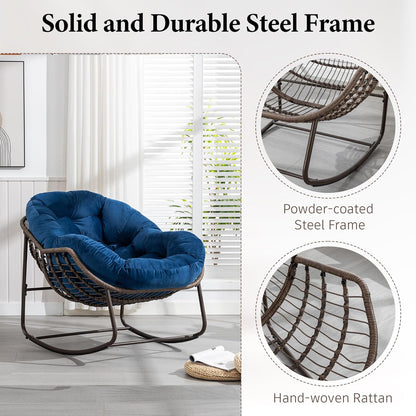 2025 Luxury Rocking Recliner - Zero-Gravity Rattan Chair for Napping & Lounging, Includes Ottoman!