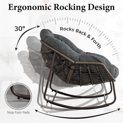 2025 Luxury Rocking Recliner - Zero-Gravity Rattan Chair for Napping & Lounging, Includes Ottoman!