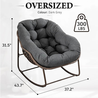 2025 Luxury Rocking Recliner - Zero-Gravity Rattan Chair for Napping & Lounging, Includes Ottoman!
