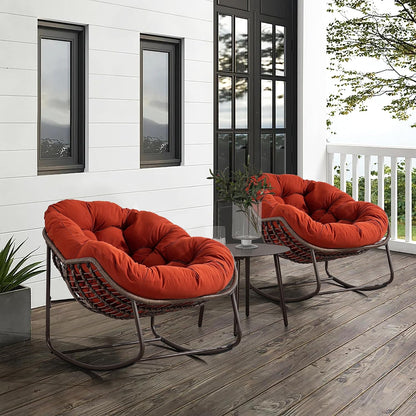 2025 Luxury Rocking Recliner - Zero-Gravity Rattan Chair for Napping & Lounging, Includes Ottoman!