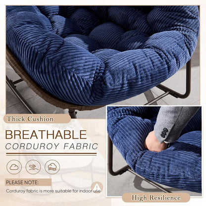 2025 Luxury Rocking Recliner - Zero-Gravity Rattan Chair for Napping & Lounging, Includes Ottoman!