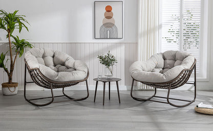 2025 Luxury Rocking Recliner - Zero-Gravity Rattan Chair for Napping & Lounging, Includes Ottoman!