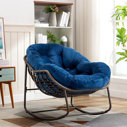 2025 Luxury Rocking Recliner - Zero-Gravity Rattan Chair for Napping & Lounging, Includes Ottoman!