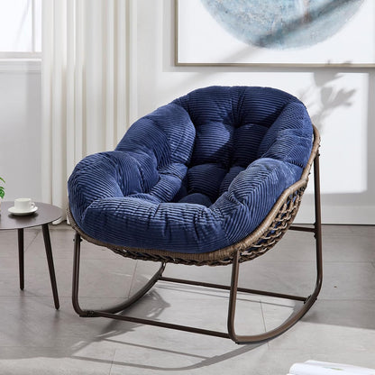 2025 Luxury Rocking Recliner - Zero-Gravity Rattan Chair for Napping & Lounging, Includes Ottoman!