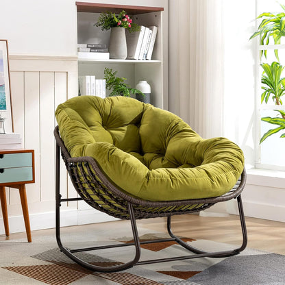 2025 Luxury Rocking Recliner - Zero-Gravity Rattan Chair for Napping & Lounging, Includes Ottoman!